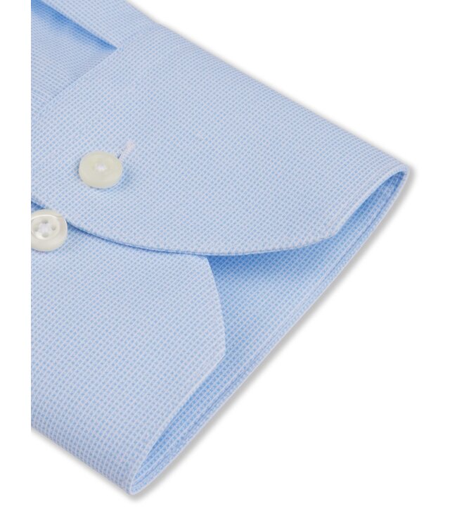 Stenstroms Overhemd, Lange Mouw, Stretchfabric Jersey, Lichtblauw, Micro Print, Slimline