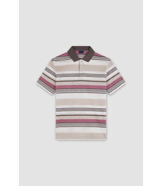 Paul & Shark Paul & Shark, Polo, Korte Mouw, Beige, Taupe, Oud Roze Gestreept