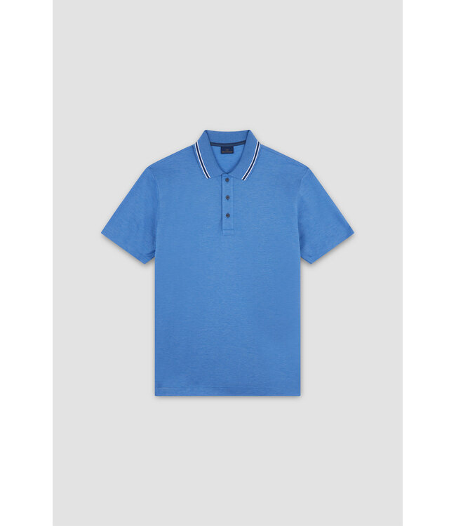 Paul & Shark Polo, Korte Mouw, Dubbel Pique Katoen, Helderblauw