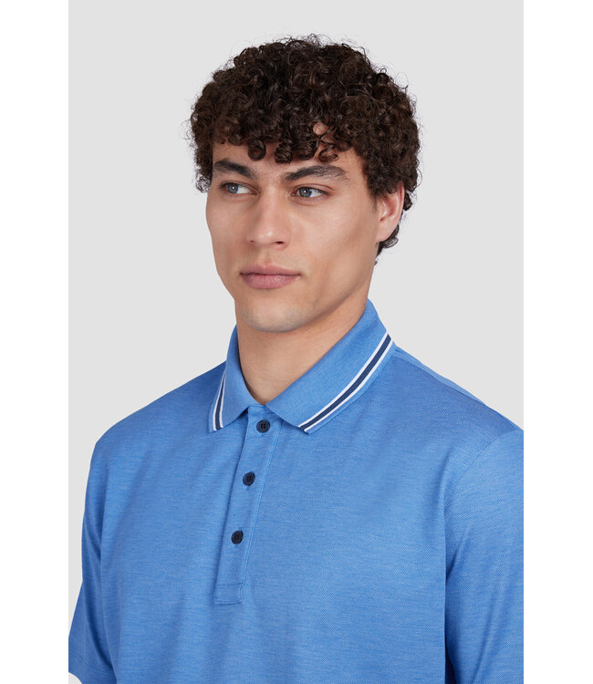 Paul & Shark Polo, Korte Mouw, Dubbel Pique Katoen, Helderblauw