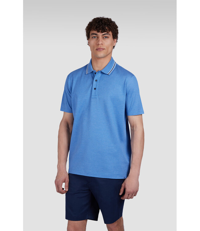 Paul & Shark Polo, Korte Mouw, Dubbel Pique Katoen, Helderblauw