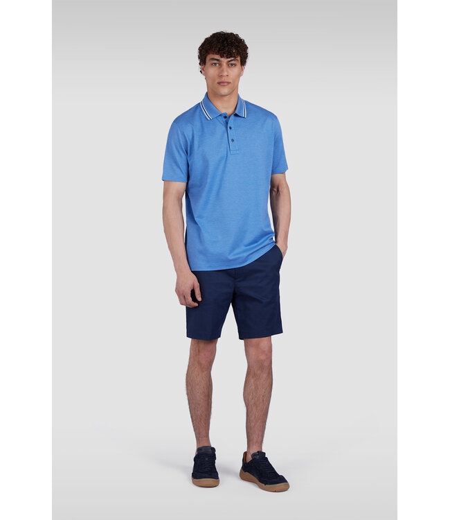 Paul & Shark Polo, Korte Mouw, Dubbel Pique Katoen, Helderblauw