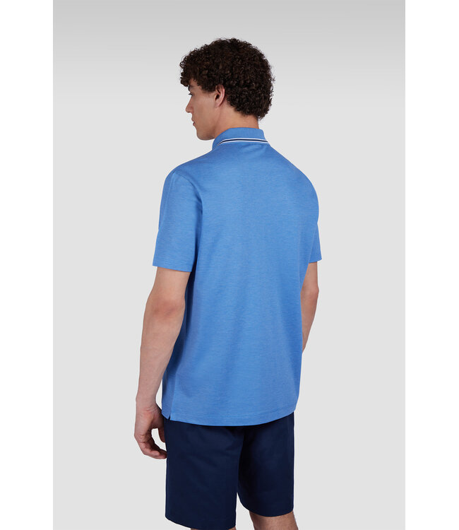 Paul & Shark Polo, Korte Mouw, Dubbel Pique Katoen, Helderblauw