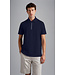Paul & Shark Polo met Rits-Sluiting, Korte Mouw, Tone-on-Tone Dubbel Pique Katoen, Donkerblauw