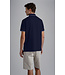 Paul & Shark Polo met Rits-Sluiting, Korte Mouw, Tone-on-Tone Dubbel Pique Katoen, Donkerblauw
