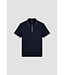 Paul & Shark Polo met Rits-Sluiting, Korte Mouw, Tone-on-Tone Dubbel Pique Katoen, Donkerblauw