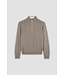Paul & Shark Half Zip Trui, Katoen en Cashmere Mix, Beige met beige Lederen Accenten