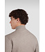 Paul & Shark Half Zip Trui, Katoen en Cashmere Mix, Beige met beige Lederen Accenten