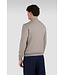 Paul & Shark Half Zip Trui, Katoen en Cashmere Mix, Beige met beige Lederen Accenten