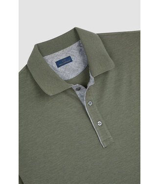 Paul & Shark Paul & Shark, Polo, Korte Mouw, Pique Katoen met Linnen Details, Groen