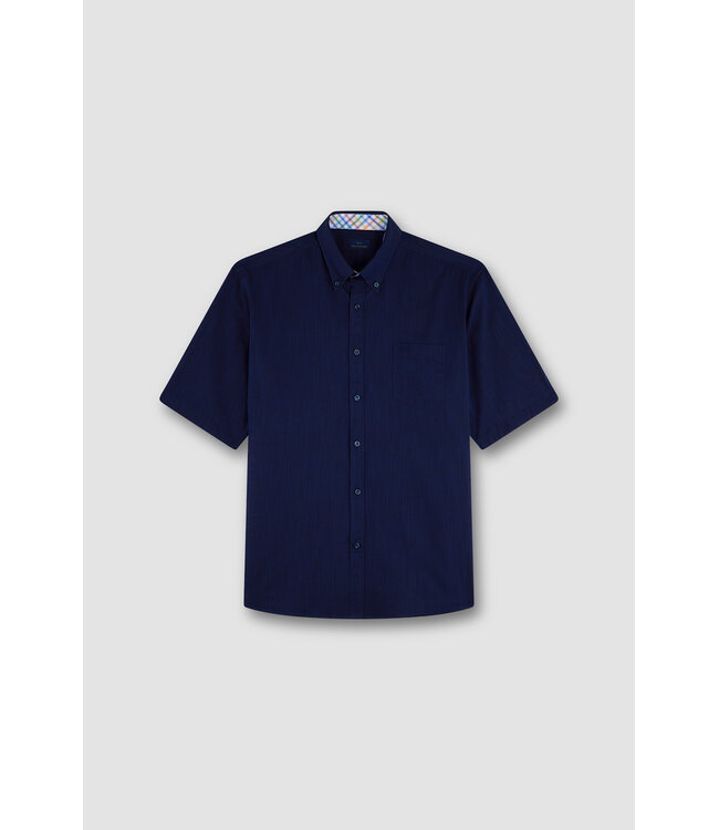 Paul & Shark Overhemd, Korte Mouw, Donkerblauw, Contrast Kraag