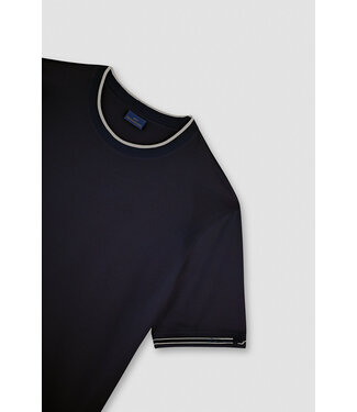 Paul & Shark Paul & Shark, T-Shirt, Piqué, Gemerceriseerd Katoen, Kleur Donkerblauw, Zilver Accenten