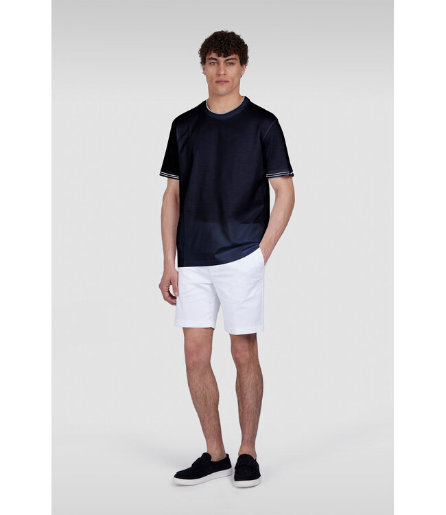 Paul & Shark T-Shirt, Piqué, Gemerceriseerd Katoen, Kleur Donkerblauw, Zilver Accenten