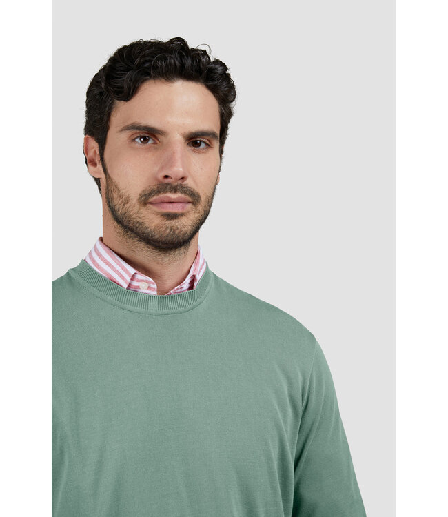 Paul & Shark Trui, Ronde Hals, Katoen, Mintgroen