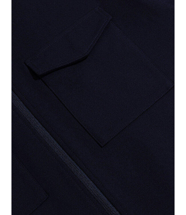 Cavallaro Napoli Overshirt met Rits, Bamboe-blend, Stretch, Donkerblauw