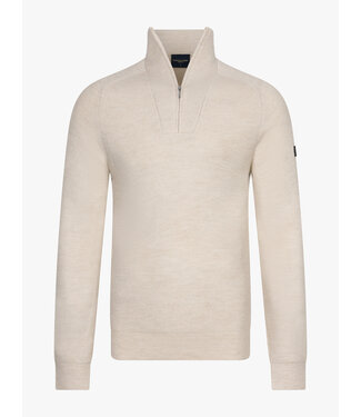 Cavallaro Napoli Cavallaro, Trui, Half-Zip, Katoen Mix, Melange Kitkleur
