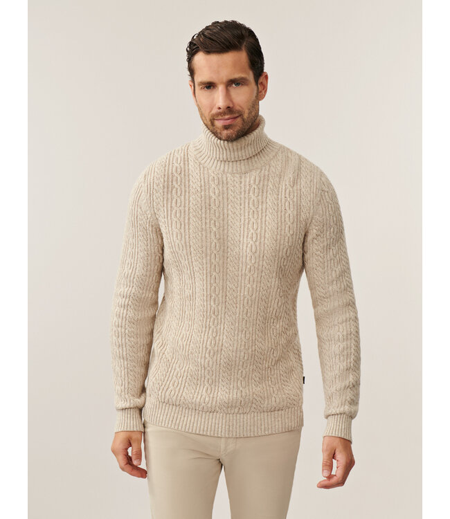 Cavallaro Napoli Trui, Coltrui, Kabelprint, Katoen Wol Mix, Kitkleur