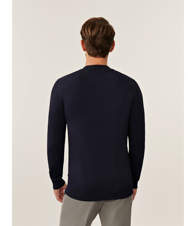 Cavallaro Napoli Trui, Turtle Neck, Viscose Mix, Donkerblauw