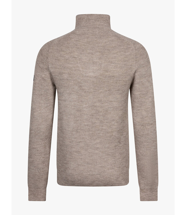 Cavallaro Napoli Trui, Half-Zip, Katoen Mix, Melange Taupe