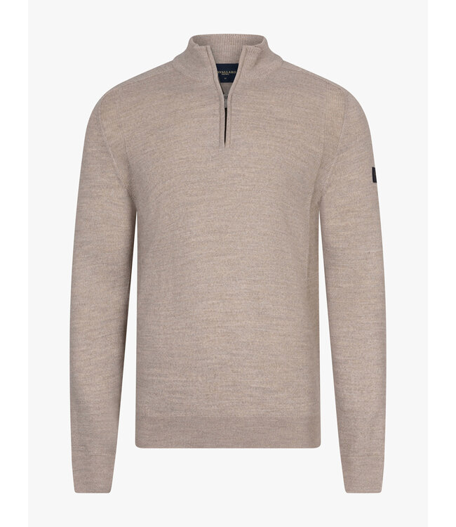 Cavallaro Napoli Trui, Half-Zip, Wol Mix, Kit Kleur