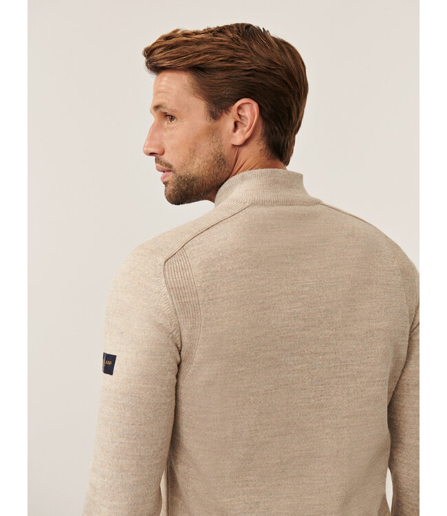 Cavallaro Napoli Trui, Half-Zip, Wol Mix, Kit Kleur