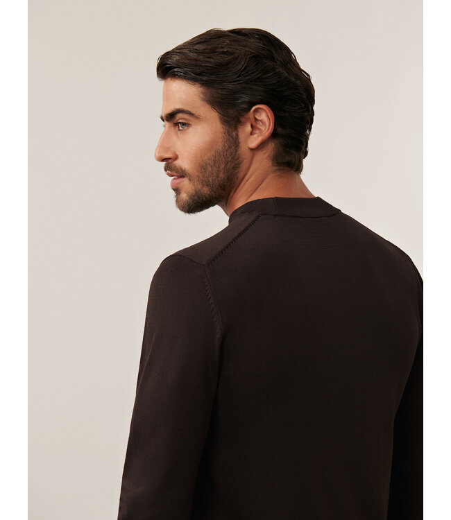 Cavallaro Napoli Trui, Turtle Neck, Viscose Mix, Donkerbruin