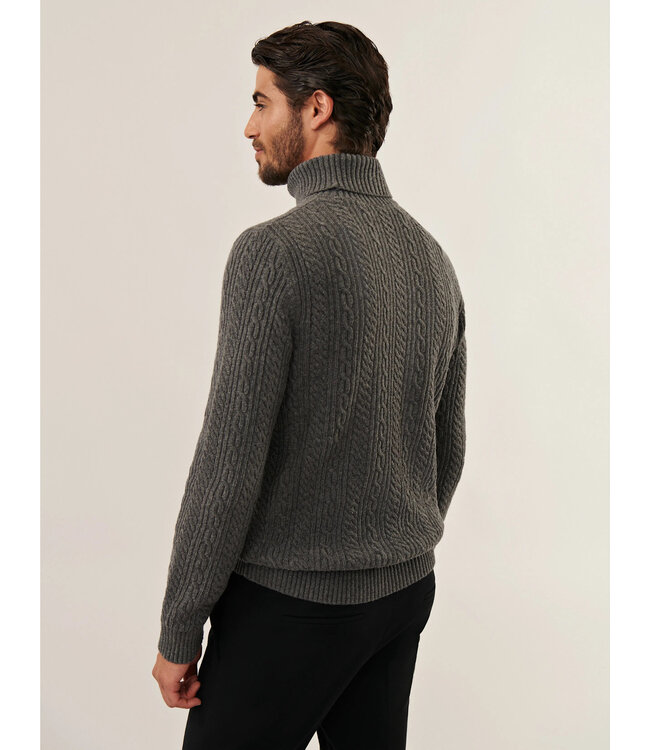 Cavallaro Napoli Trui, Coltrui, Kabelprint, Katoen Wol Mix, Grijs