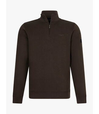 Cavallaro Napoli Cavallaro, Trui, Sweater, Half-Zip, Katoen Mix, Bruin