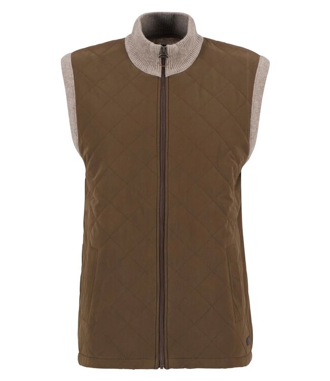 Barbour Bodywarmer met Rits, Gebreid met Quilted Front, Beige