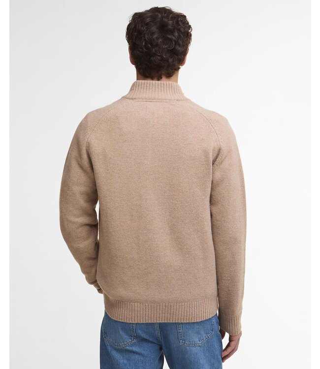 Barbour Trui, Half-Zip, Wol, Beige