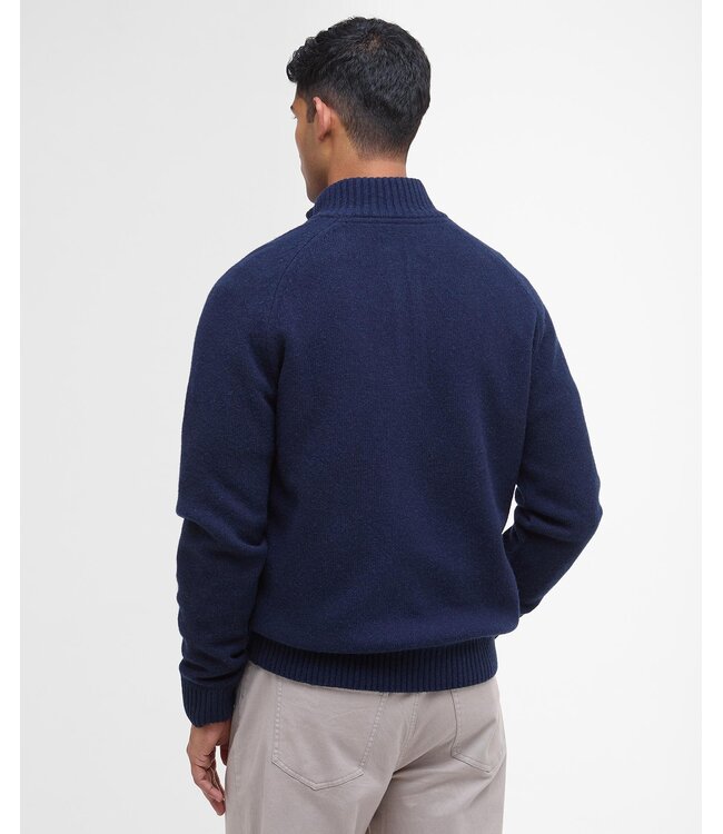 Barbour Trui, Half-Zip, Wol, Blauw Navy