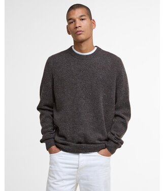 Barbour Barbour, Trui, Wol, Donkerbruin Gemeleerd, Ronde Hals