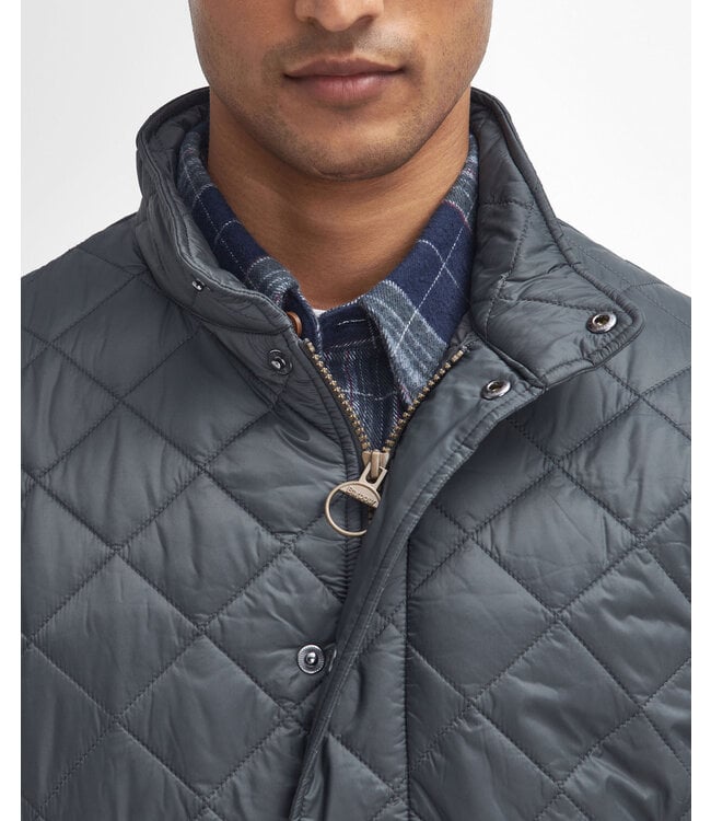 Barbour Jas, Quilted, Driekwart Model Flyweight Chelsea, Antraciet Grijs, Charcoal Grey