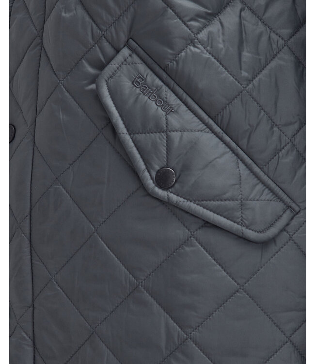 Barbour Jas, Quilted, Driekwart Model Flyweight Chelsea, Antraciet Grijs, Charcoal Grey