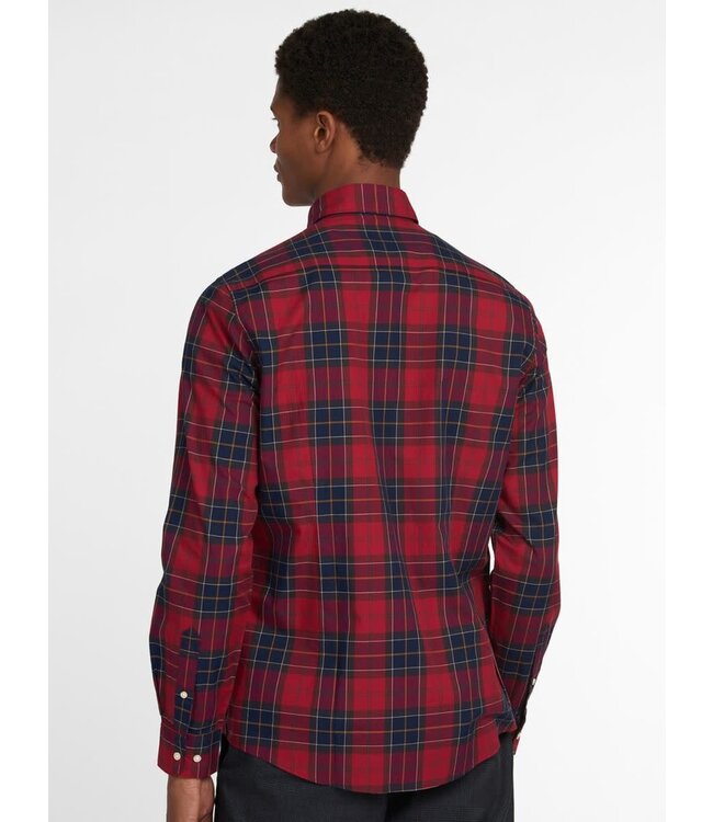 Barbour Overhemd, Tailored Fit, Katoen, Rood Blauw Tartan, Geruit