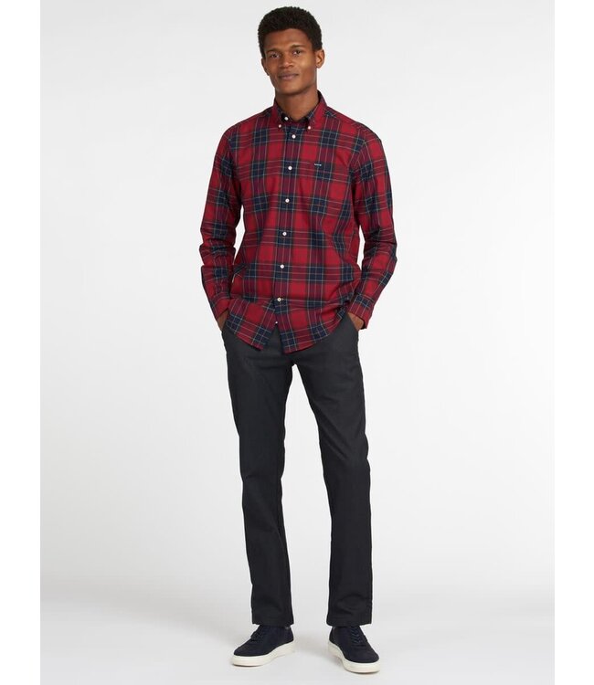Barbour Overhemd, Tailored Fit, Katoen, Rood Blauw Tartan, Geruit