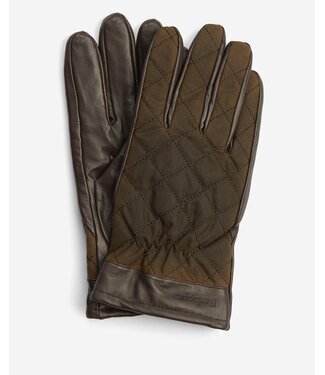 Barbour Barbour, Handschoenen, Olijfgroen Wax, Bruin Leer Accenten