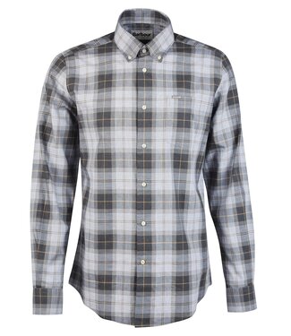 Barbour Barbour, Tailored Fit, Overhemd, Katoen, Grijs Beige Tartan Ruit