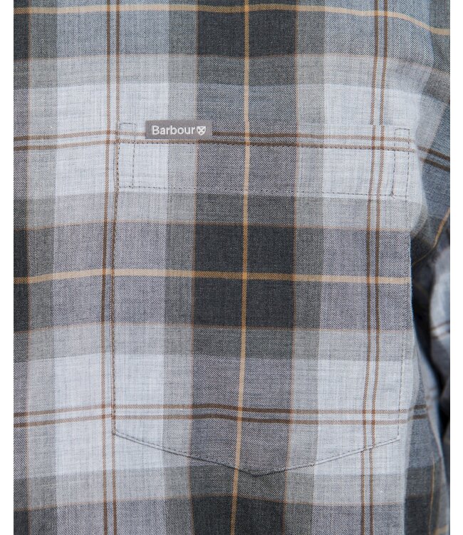 Barbour Tailored Fit, Overhemd, Katoen, Grijs Beige Tartan Ruit