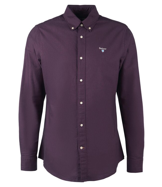 Barbour Overhemd, Tailored Fit, Katoen, Aubergine Kleur, Fig