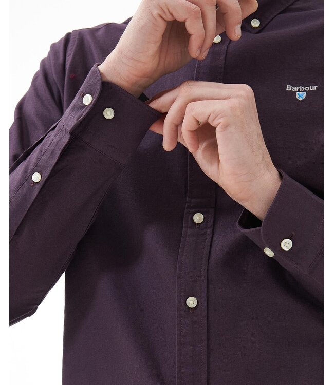 Barbour Overhemd, Tailored Fit, Katoen, Aubergine Kleur, Fig
