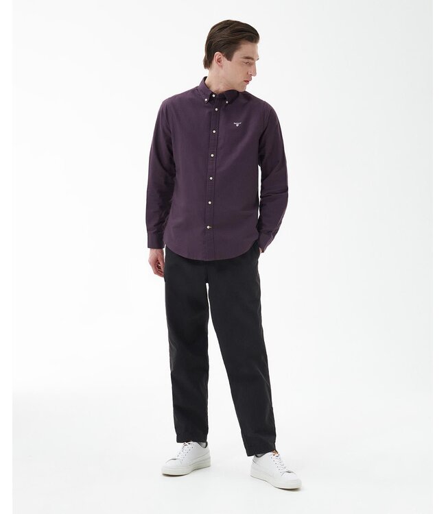 Barbour Overhemd, Tailored Fit, Katoen, Aubergine Kleur, Fig