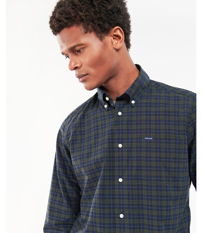 Barbour Overhemd, Tailored Fit, Katoen, Groen Blauw Tartan Ruit