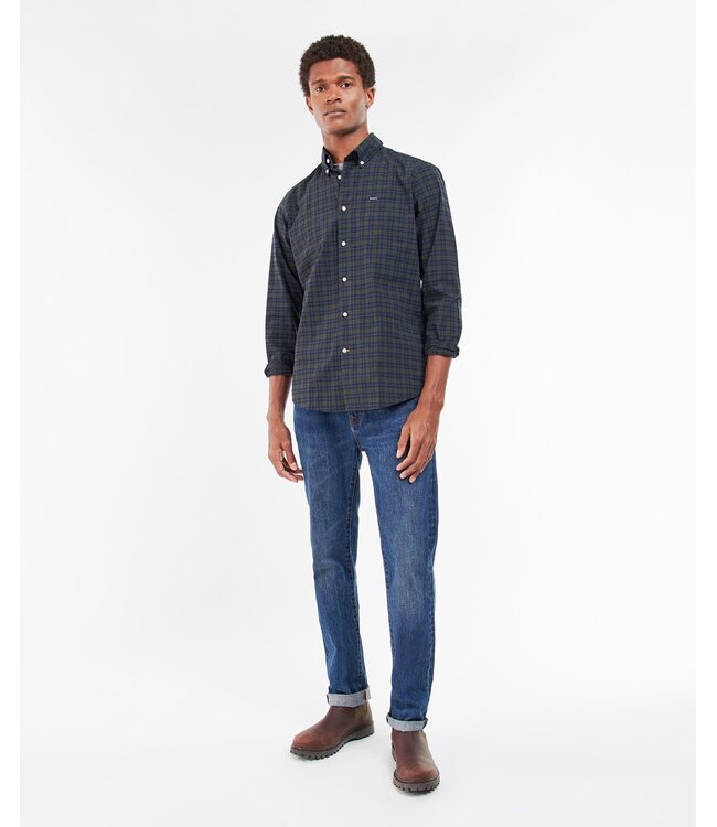 Barbour Overhemd, Tailored Fit, Katoen, Groen Blauw Tartan Ruit