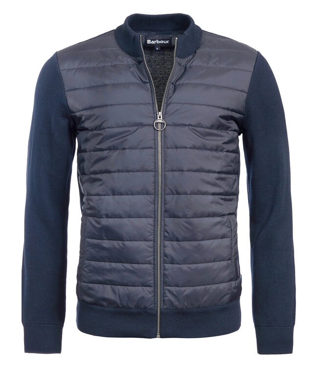 Barbour Vest met Rits, Merino Wol, Donkerblauw