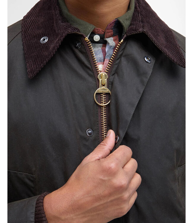 Barbour Wax Jas, Model, Classic Bedale Waxed Jacket, Olijfgroen