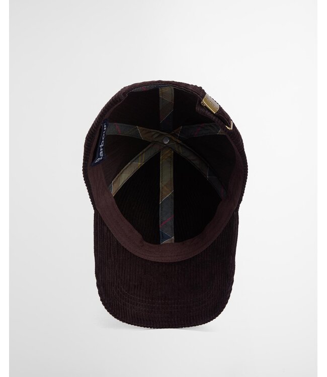 Barbour Sports Cap, Ribcord, Donkerbruin