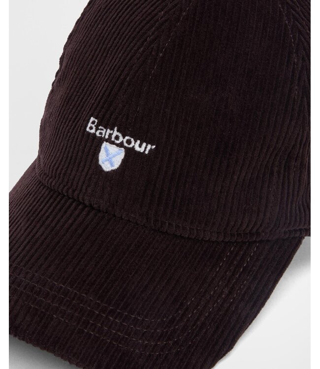 Barbour Sports Cap, Ribcord, Donkerbruin