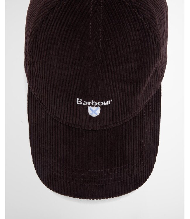 Barbour Sports Cap, Ribcord, Donkerbruin