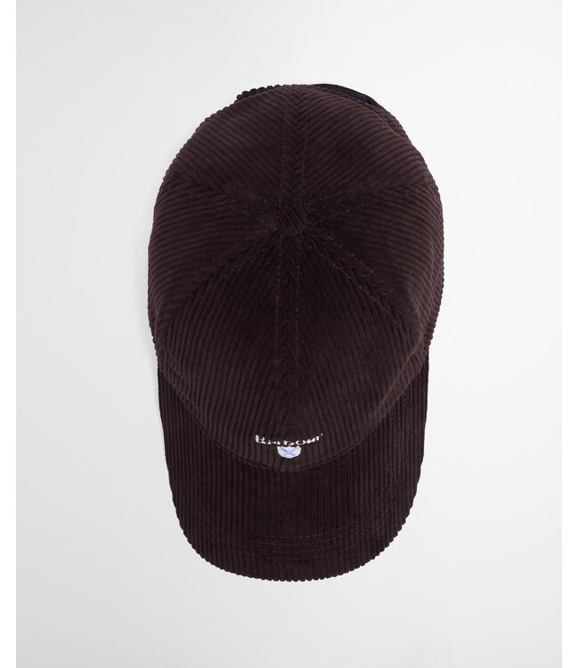 Barbour Sports Cap, Ribcord, Donkerbruin